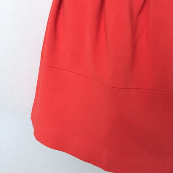ZARA Orange Red Ruched Mini Skirt - Picture 7 of 8